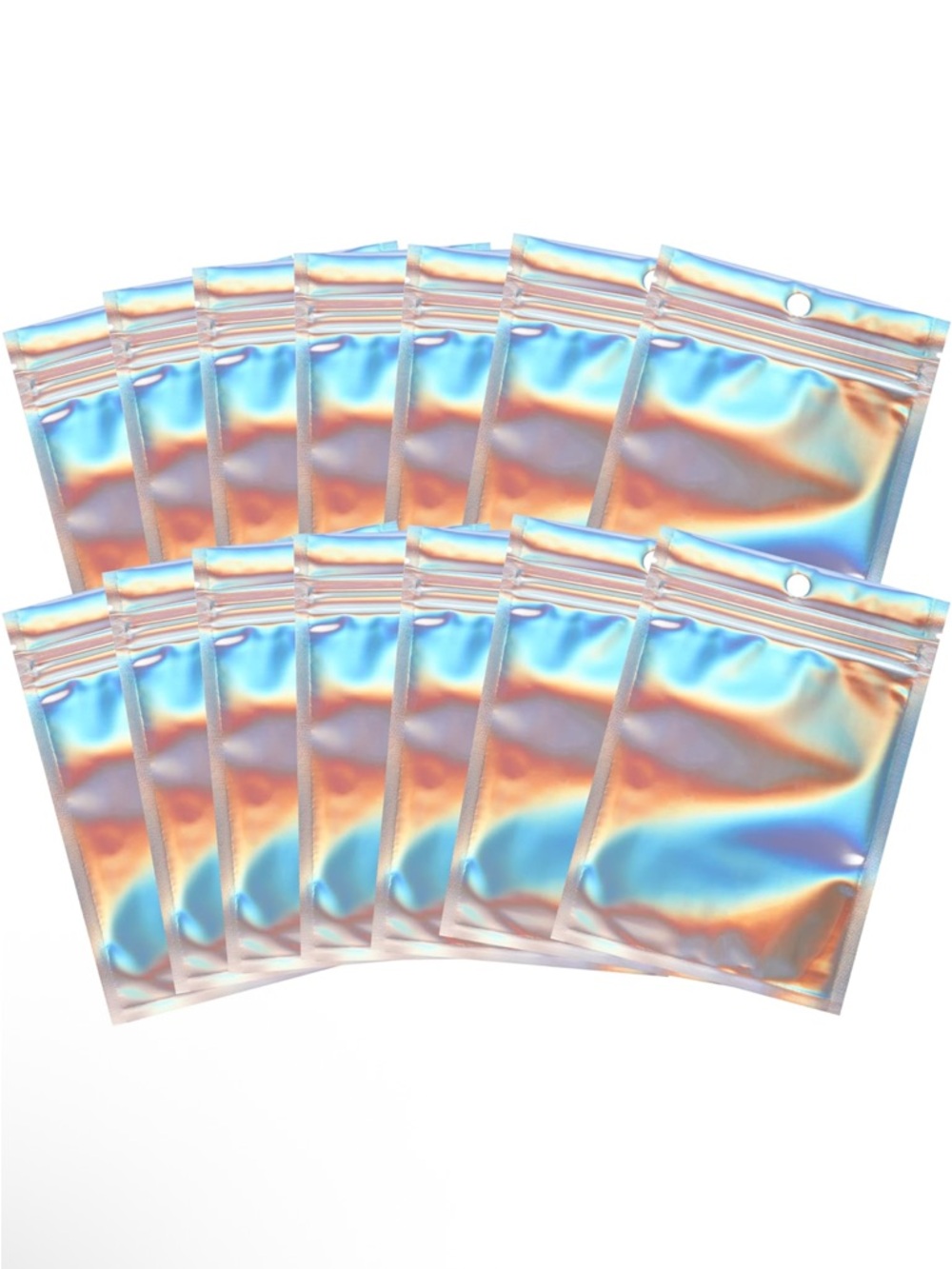 Set of 15 5x5in holographic resealable pouches